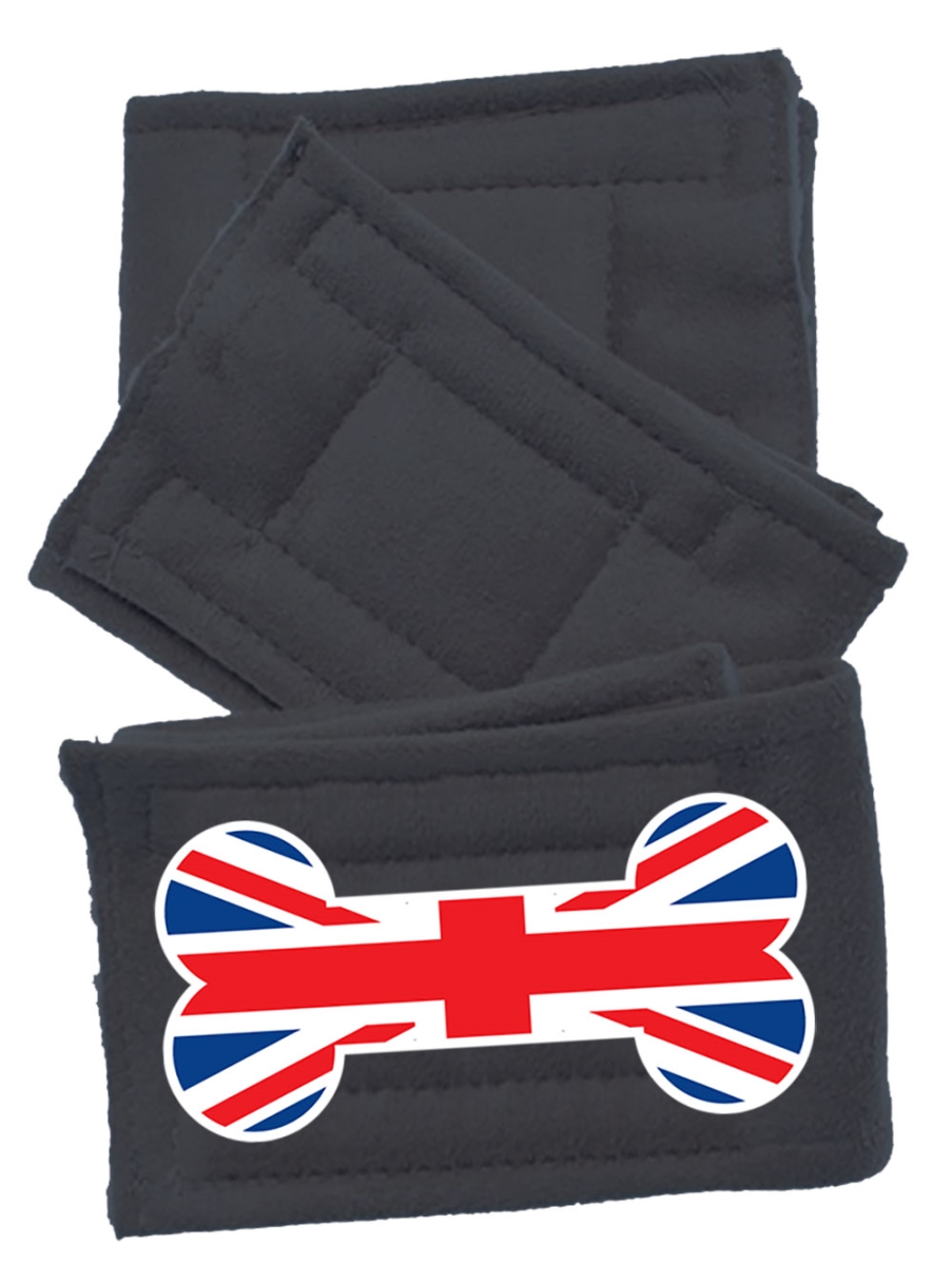 Grey Peter Pads Ultra Plush British Bone Flag, Size Large - Pack Of 3