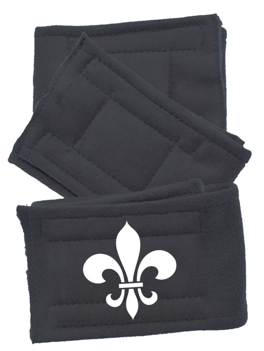 500-140 Gy Fdxs Grey Peter Pads Ultra Plush Fleur De Lis, Size Extra Small - Pack Of 3