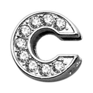 10-08 38c 0.37 In. Clear Bling Letter Sliding Charms - C