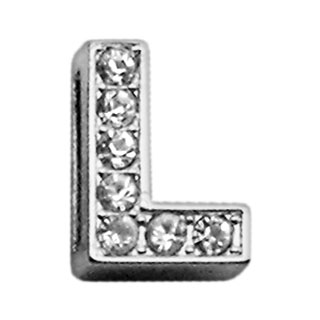 10-08 38l 0.37 In. Clear Bling Letter Sliding Charms - L