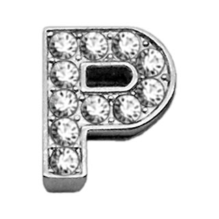 10-08 38p 0.37 In. Clear Bling Letter Sliding Charms - P
