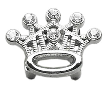 0.37 In. Slider Crystal Crown Charm, Clear - 0.37 In.