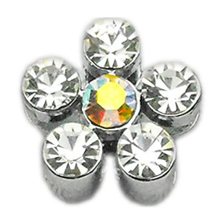 0.37 In. Slider Flower Charm, Clear - 0.37 In.