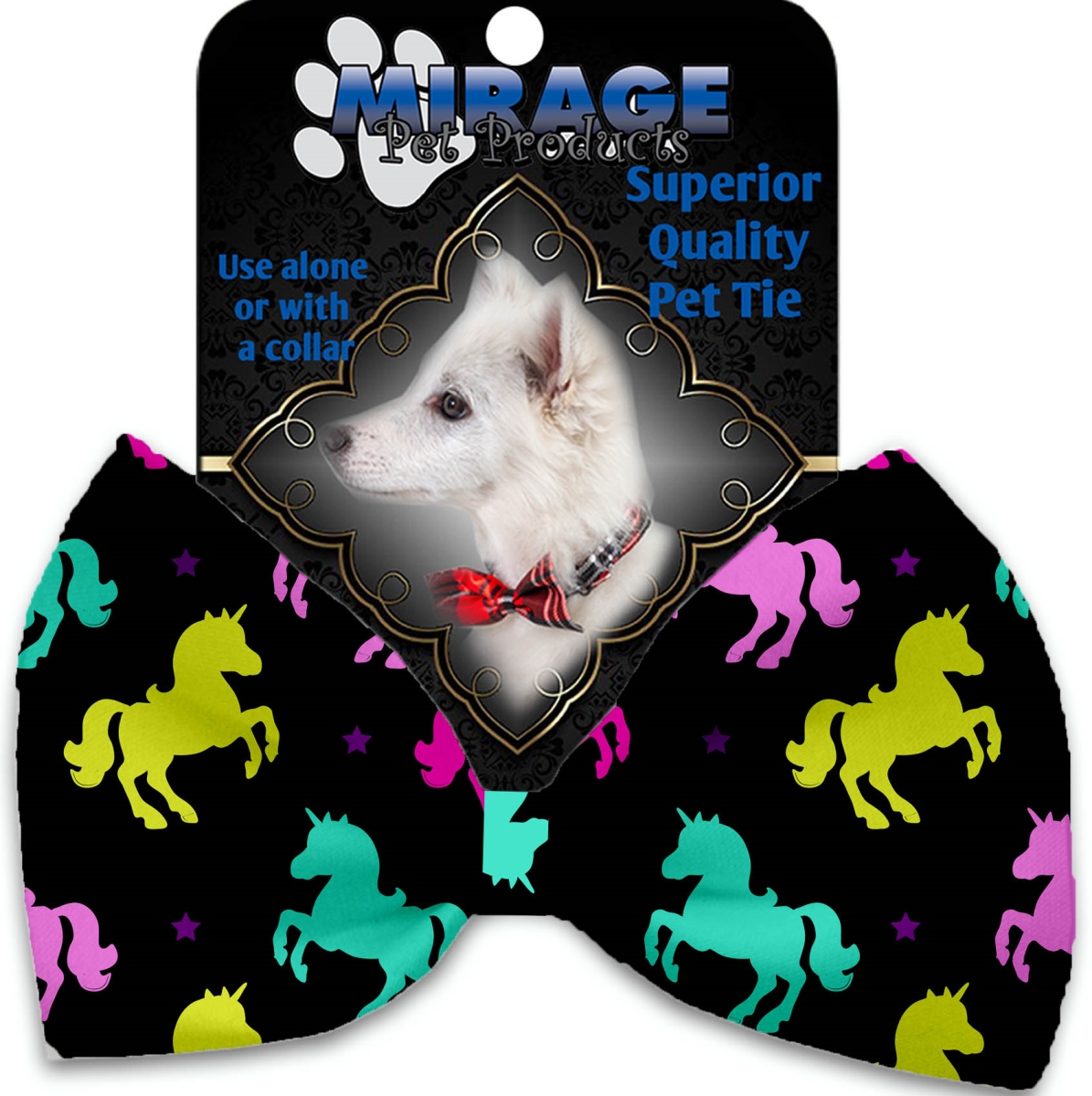 1121-bt Confetti Unicorns Pet Bow Tie