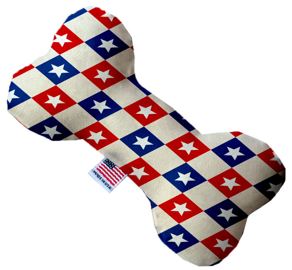 6 In. Patriotic Checkered Stars Bone Dog Toy