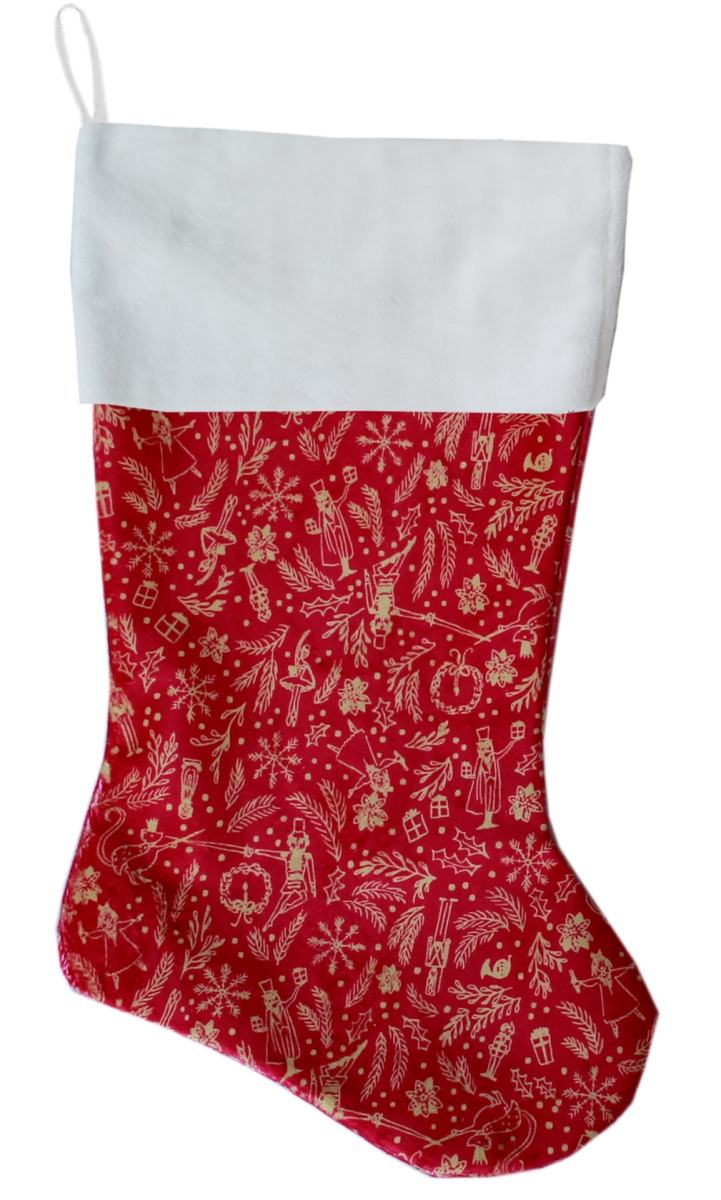 Holiday Whimsy Christmas Stocking, Red
