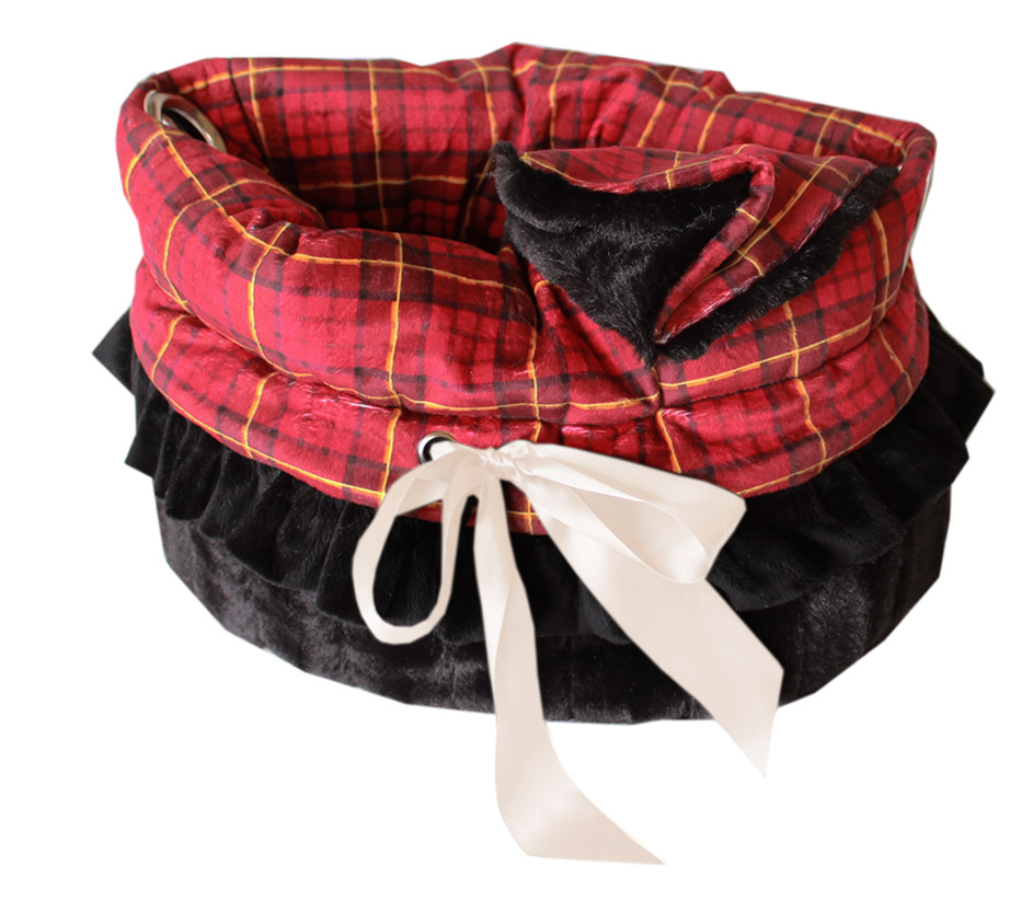 500-150 Rpl Red Plaid Reversible Snuggle Bugs Pet Bed, Bag & Car Seat