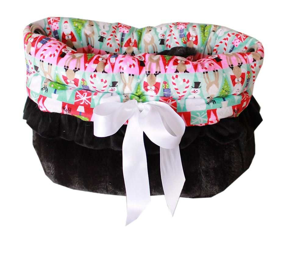 500-150 Cmy Christmas Medley Reversible Snuggle Bugs Pet Bed, Bag & Car Seat