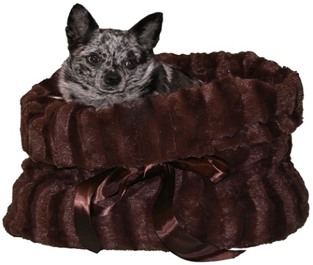 Brown Reversible Snuggle Bugs Pet Bed, Bag & Car Seat