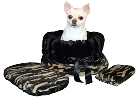 500-041 Camo Reversible Snuggle Bugs Pet Bed, Bag & Car Seat