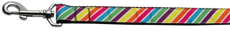 125-043 3804 Striped Rainbow Nylon Dog Leash, 0.38 In. X 4 Ft.