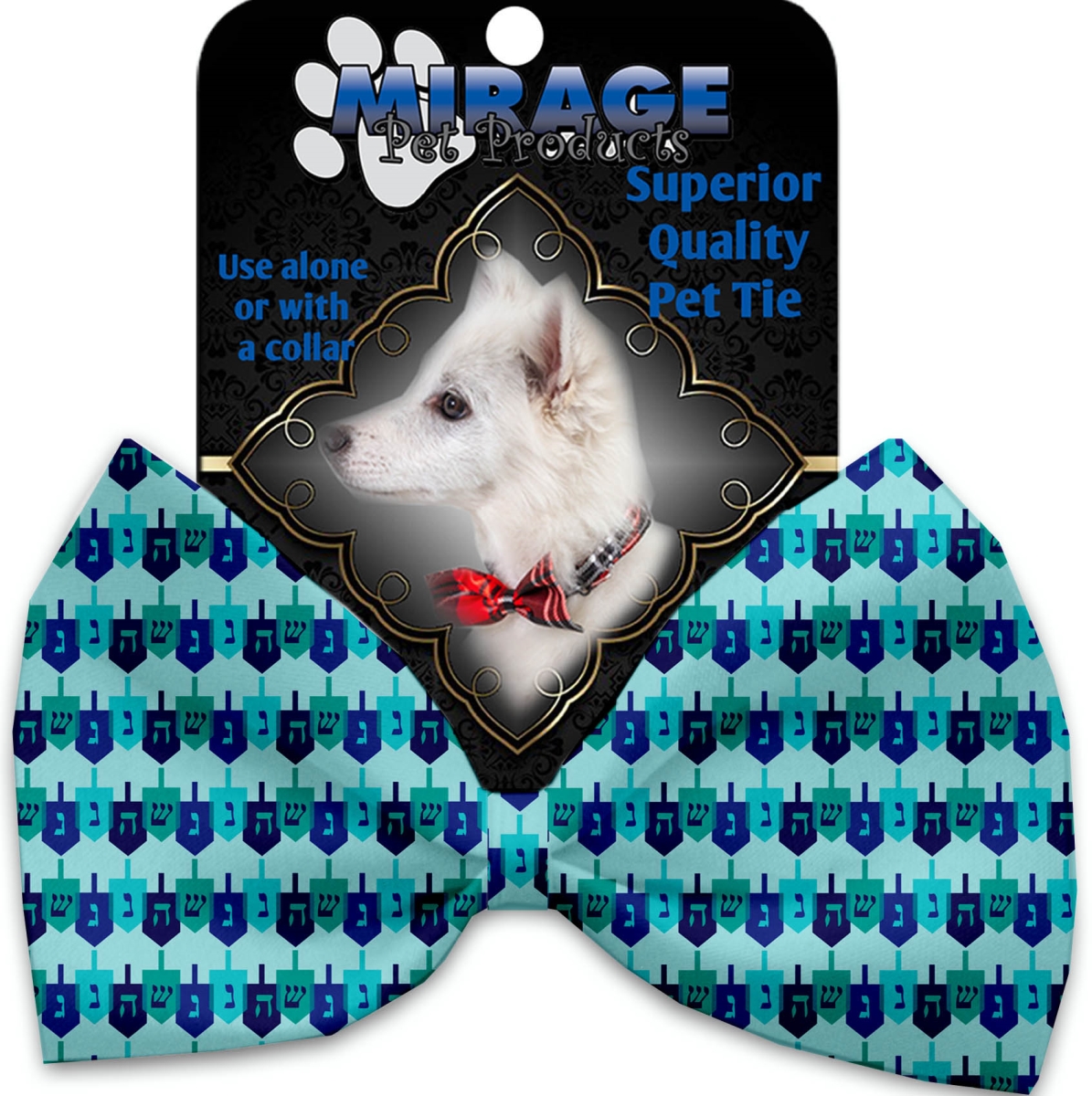 1292-vbt Dreidel, Dreidel, Dreidel Pet Bow Tie Collar Accessory With Cloth Hook & Eye