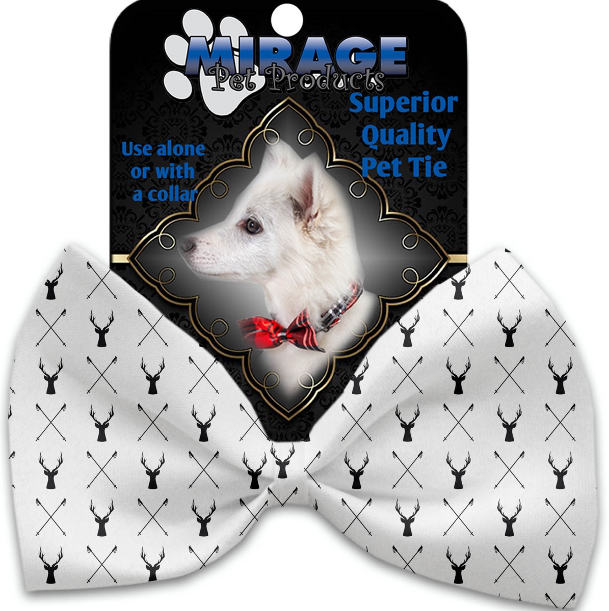 1325-vbt Deer Dreaming Pet Bow Tie Collar Accessory With Cloth Hook & Eye