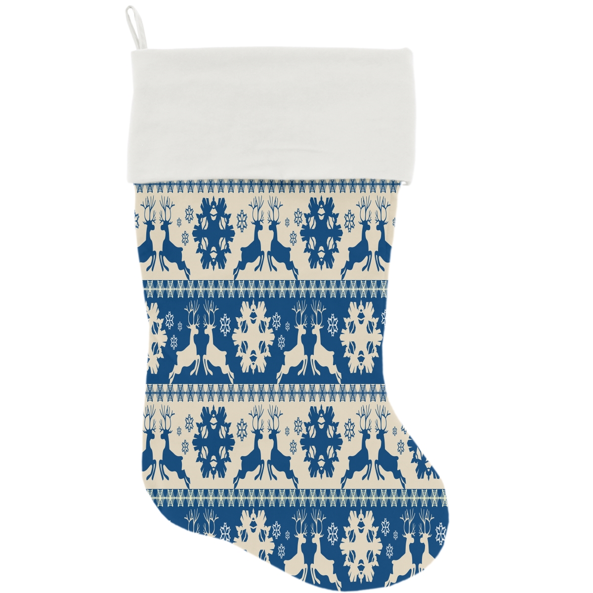 1273-stck Blue Reindeer Christmas Stocking