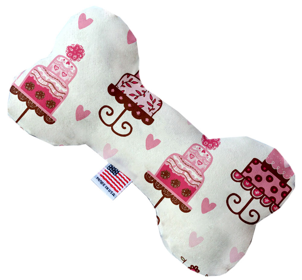 1118-ctybn6 Pink Fancy Cakes Canvas Bone Dog Toy - 6 In.