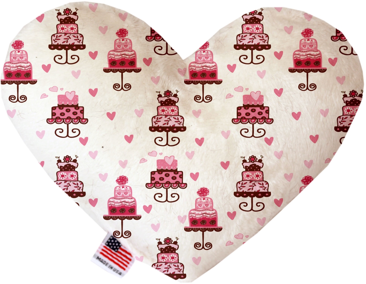 1118-ctyht6 Pink Fancy Cakes Canvas Heart Dog Toy - 6 In.