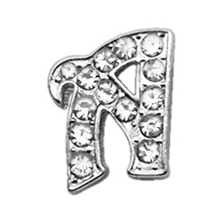 10-09 38a 0.37 In. Script Letter Sliding Charms A, Clear