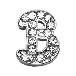 10-09 38b 0.37 In. Script Letter Sliding Charms B, Clear