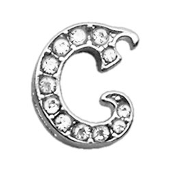 10-09 38c 0.37 In. Script Letter Sliding Charms C, Clear