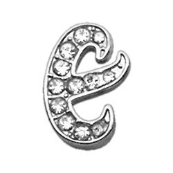 0.37 In. Script Letter Sliding Charms E, Clear