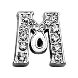 0.37 In. Script Letter Sliding Charms M, Clear
