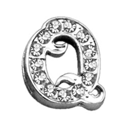 0.37 In. Script Letter Sliding Charms Q, Clear