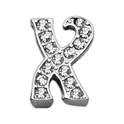 0.37 In. Script Letter Sliding Charms X, Clear