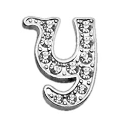0.37 In. Script Letter Sliding Charms Y, Clear