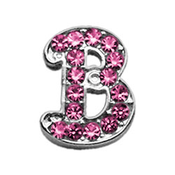 0.37 In. Script Letter Sliding Charms B, Pink