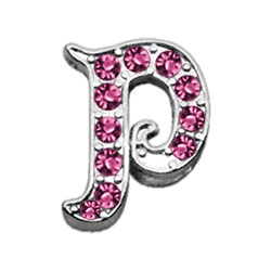 10-10 38p 0.37 In. Script Letter Sliding Charms P, Pink