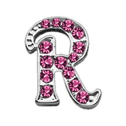 10-10 38r 0.37 In. Script Letter Sliding Charms R, Pink