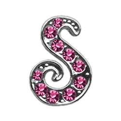 10-10 38s 0.37 In. Script Letter Sliding Charms S, Pink