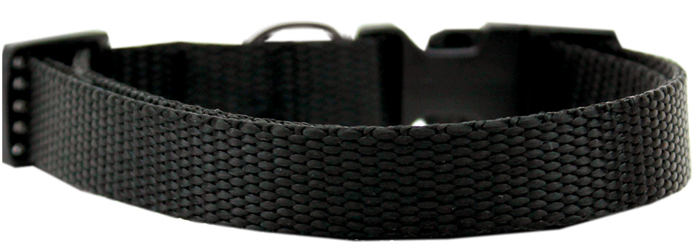 124-1 Bkxs Plain Nylon Dog Collar, Black - Extra Small