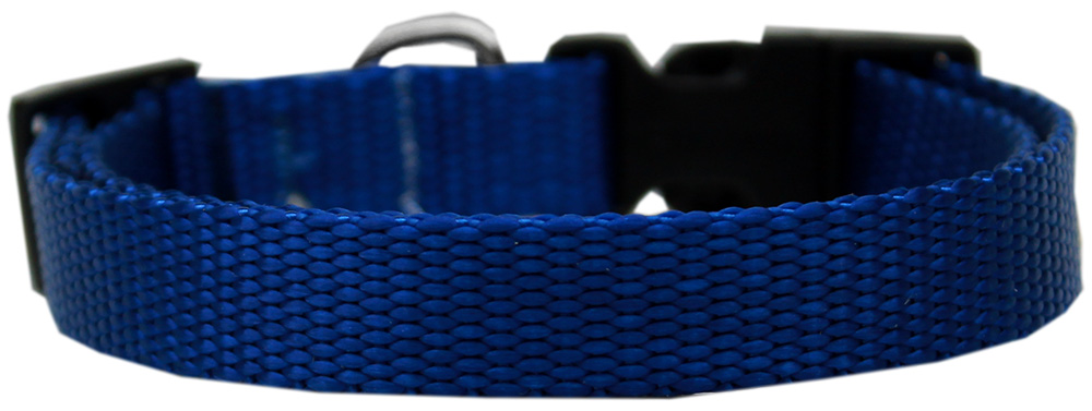 124-1 Blsm Plain Nylon Dog Collar, Blue - Small