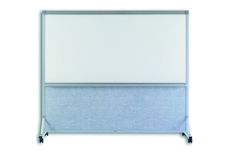 Bb766k224 76 X 72 In. Sterling Vinyl White Markerboard Double Duty Space Divider, Alum