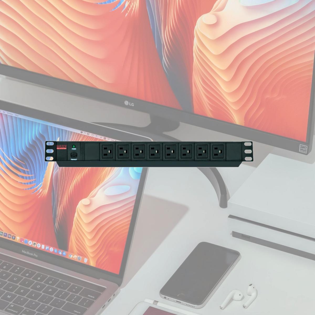 Picture of Maruson PDU-R1508 Basic 8 Port Circuit Breaker with Prompt Overload Protection NEMA 5-15 Power Distribution Unit
