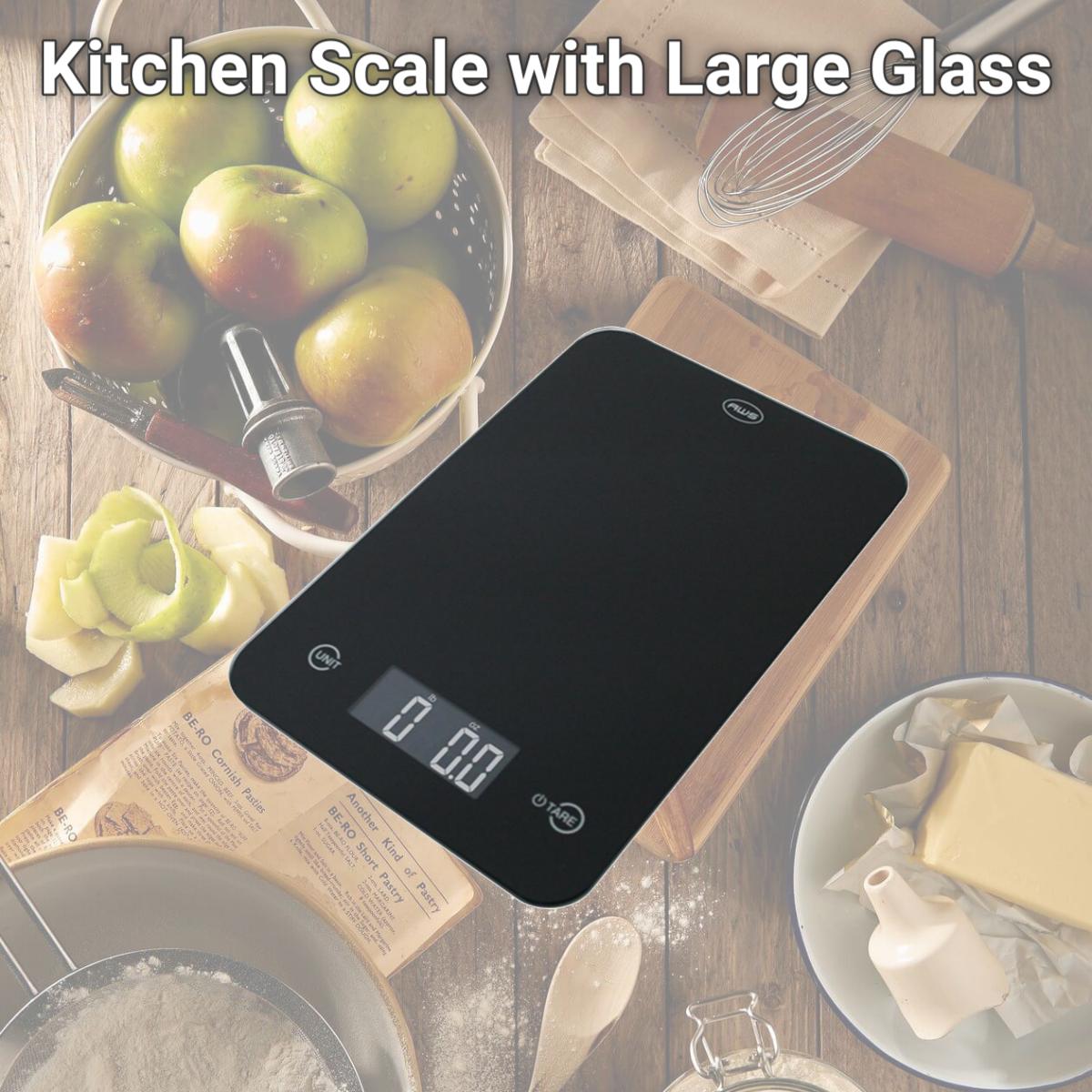 Picture of American Weigh Scales ONYX-5KG-BLK Kitchen Scale with Large Glass