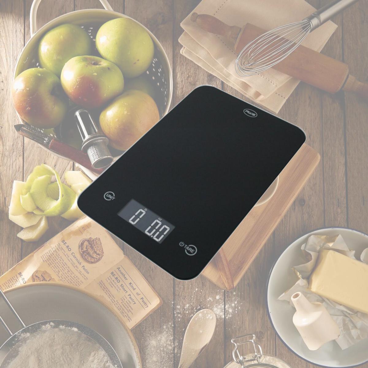 Picture of American Weigh Scales ONYX-5KG-BLK Kitchen Scale with Large Glass