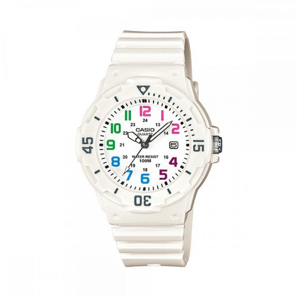 Lrw-200h-7b Womens White Dive Style Watch, Multi Color Numerals
