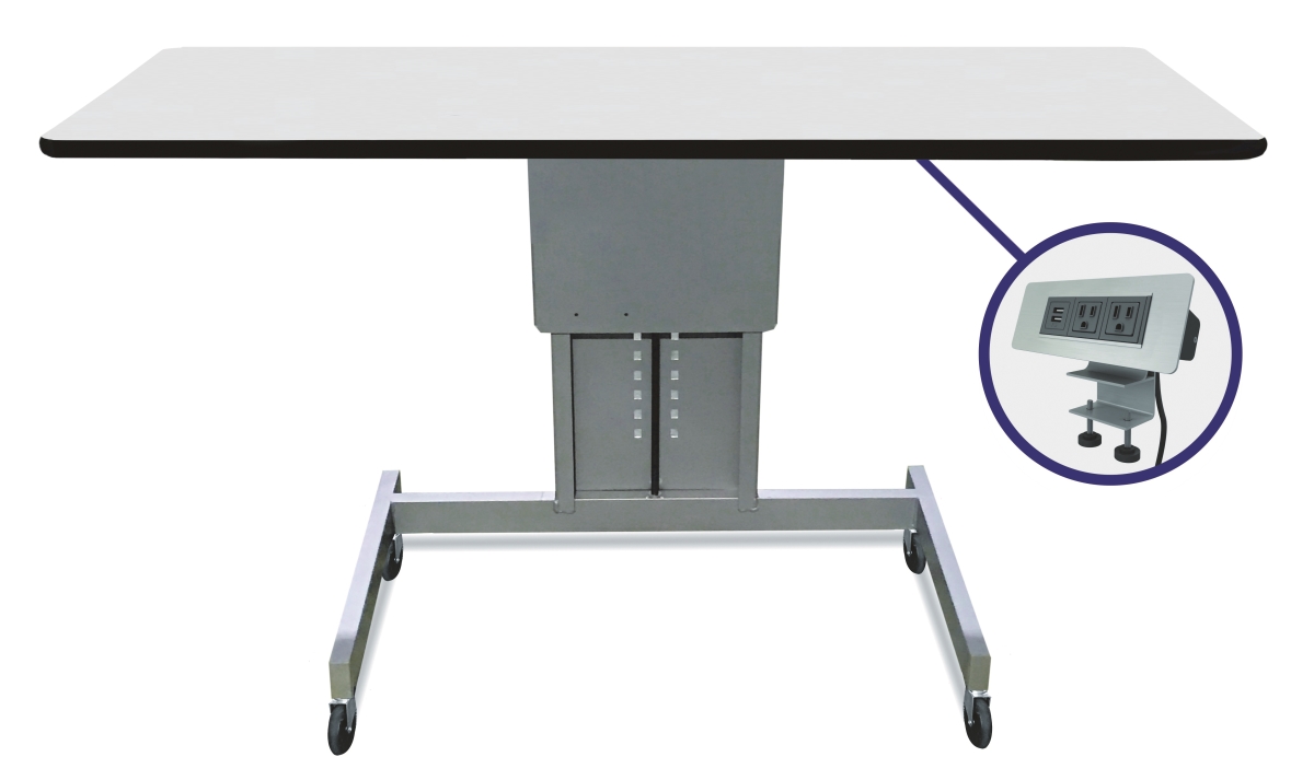 Amwd4824r-plst-c22 48 In. W Ergonomic Assembly Work Bench & Table, Gray & Silver