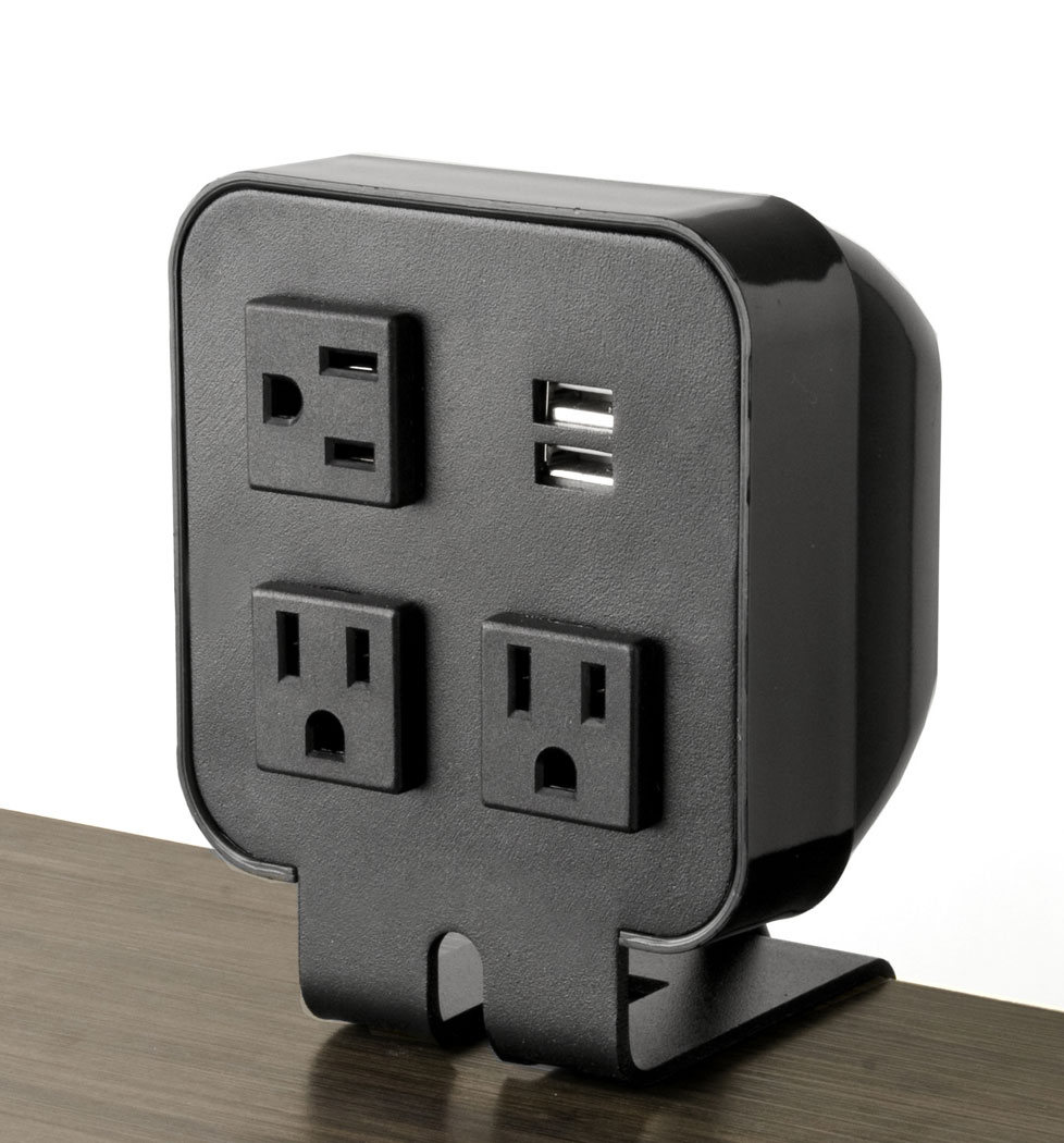 Amwdc22 Clamp On Electrical Two Power Outlets & Two Usb Ports