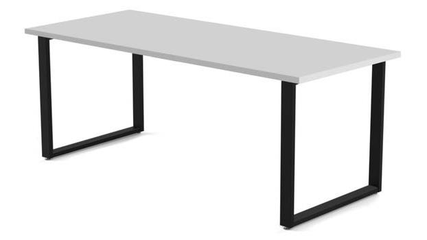 Artpds7224dwbk 72 In. Wide Desk, Designer White Laminate & Black Finish