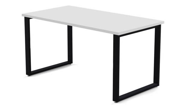 Arty0015dwbk 48 X 24 In. Desk With Wire Management, Designer White Laminate & Black Finish