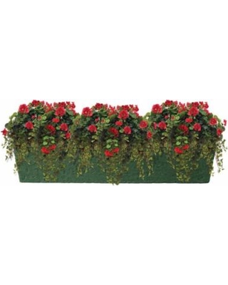2418-1 25 In. Trough Planter With Drainage Holes Weatherproof Resin Planter - Green Granite