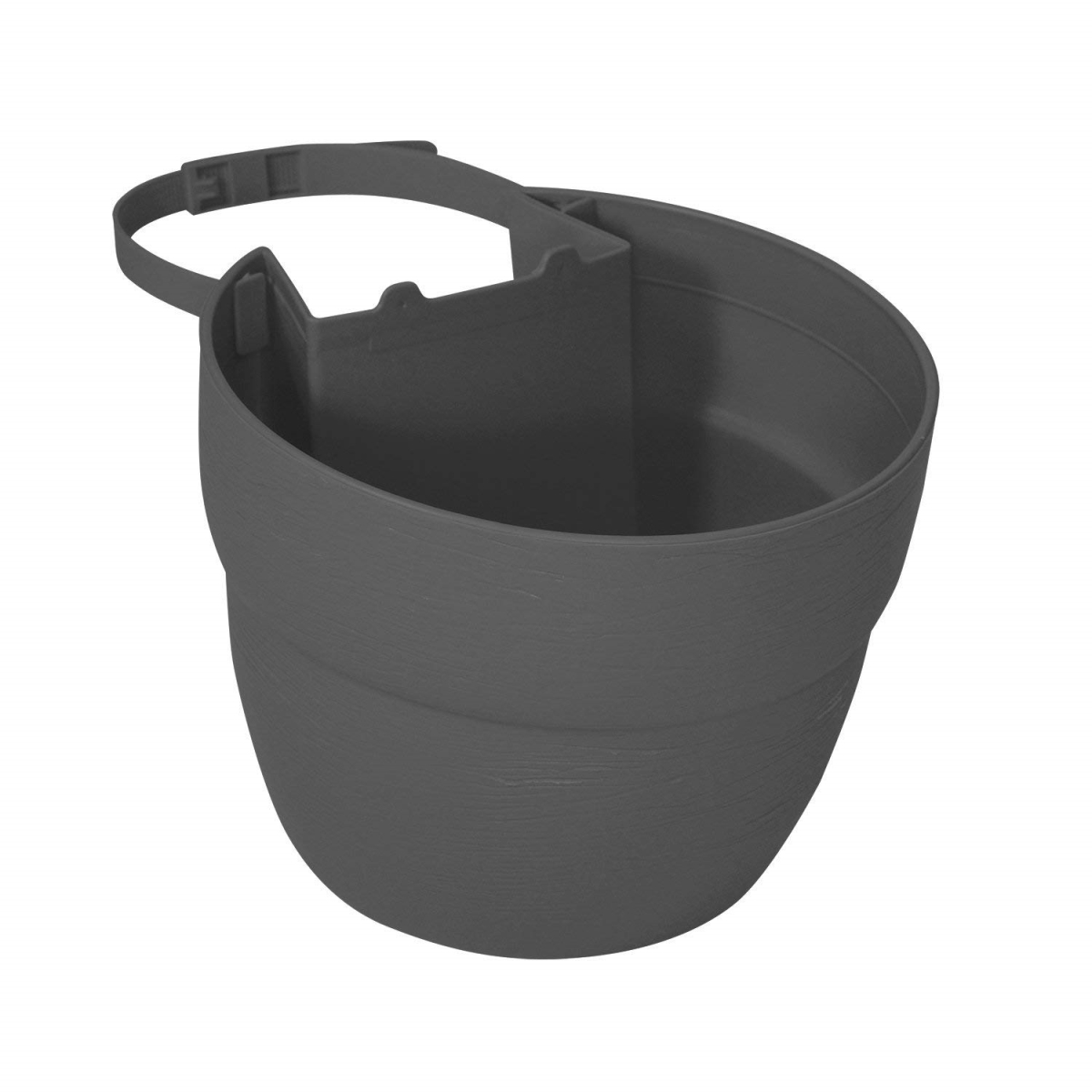 2446-1 24 In. Railing Planter With Drainage Holes &weatherproof Resin Planter - Slate Fl.oz