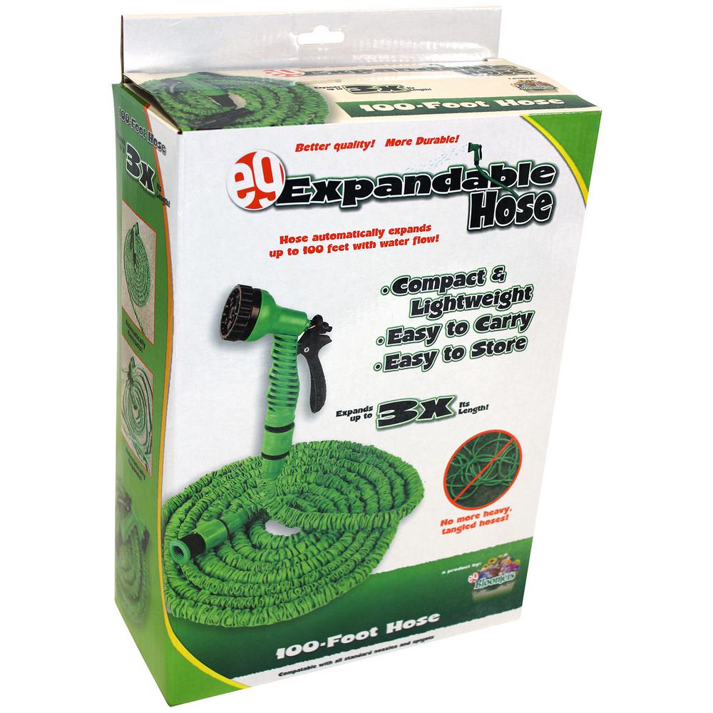 Emsco 1535-100-1 100 Ft. Expandable Hose With Spray Nozzle, Green