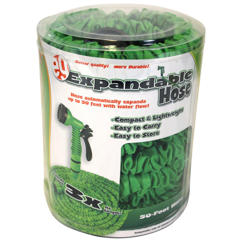 Emsco 1535-50-1 50 Ft. Expandable Hose With Spray Nozzle, Green