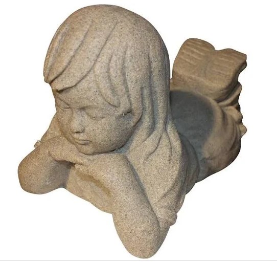 Emsco 2248-1w 16 In. Natural Stone Appearance Day Dreaming Girl Statue, Sand