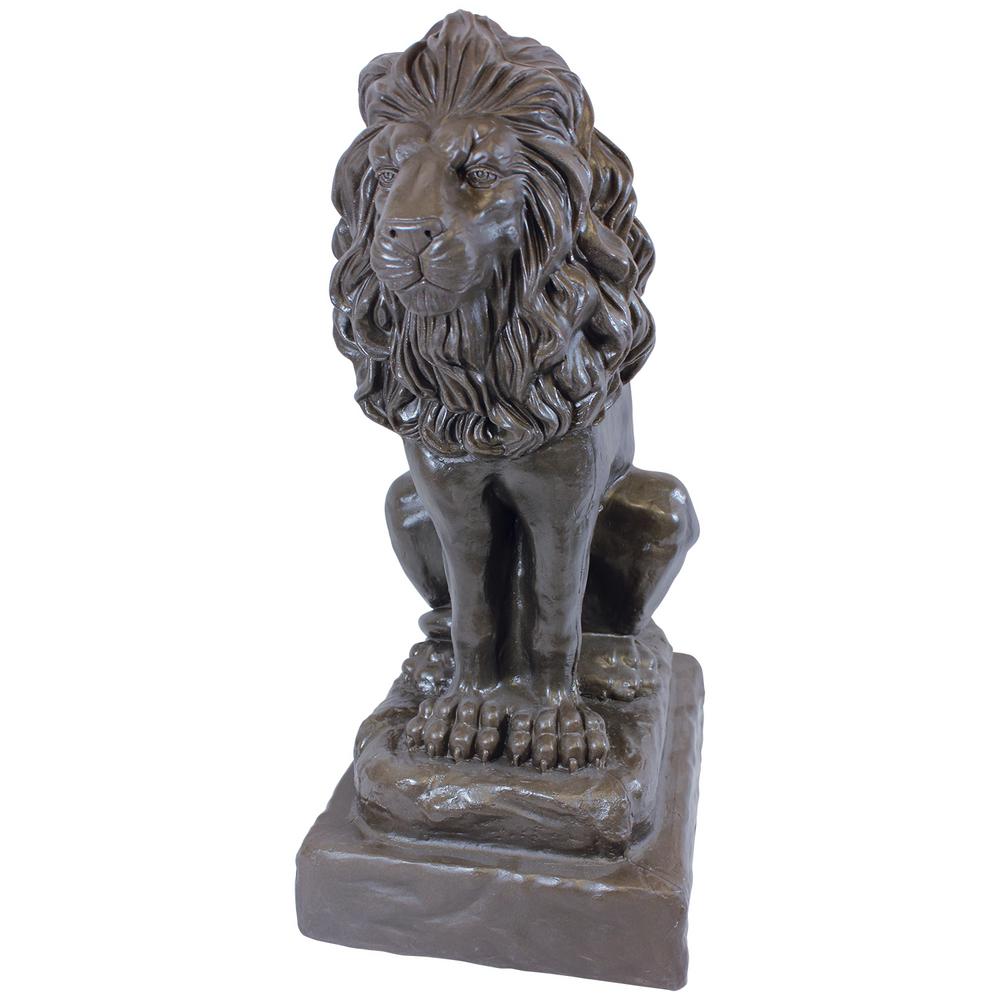 Emsco 92210-1 28 In. Natural Bronze Appearance Guardian Lion Statue