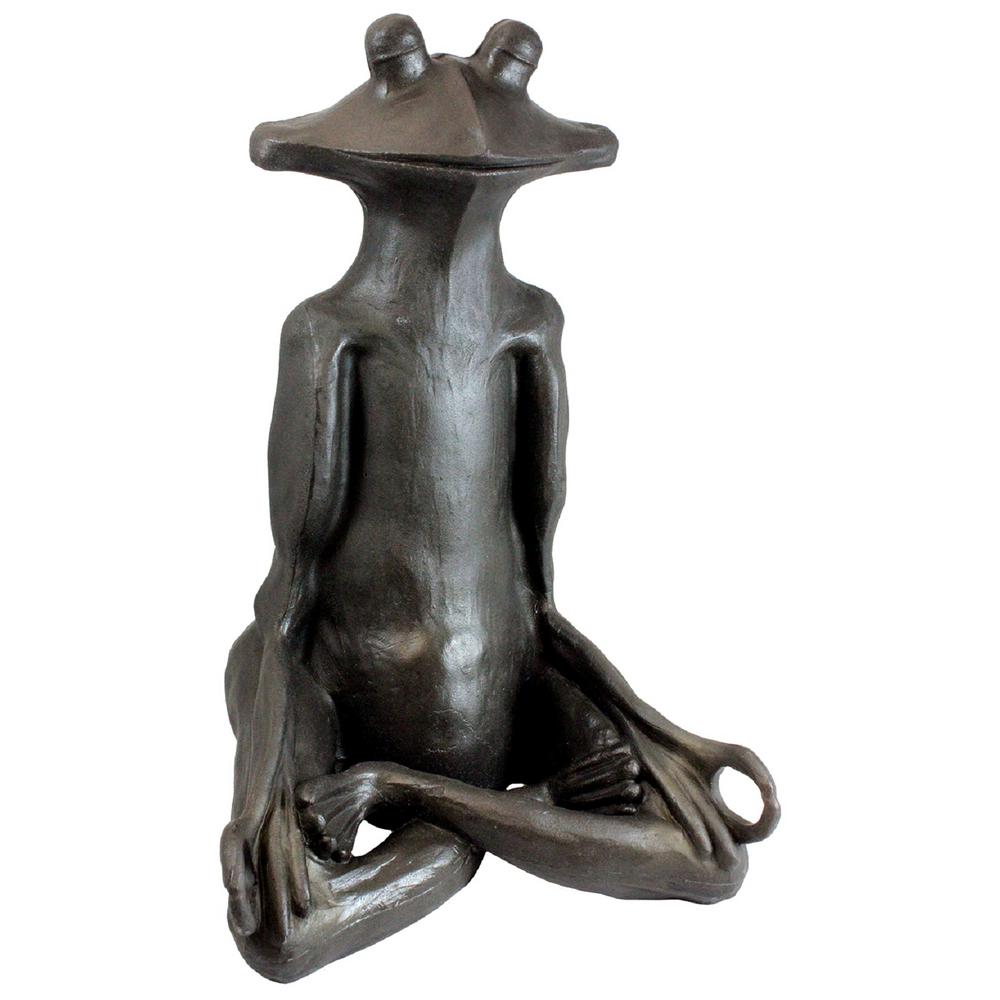 Emsco 92510-1 21 In. Natural Bronze Appearance Yoga Frog Statue